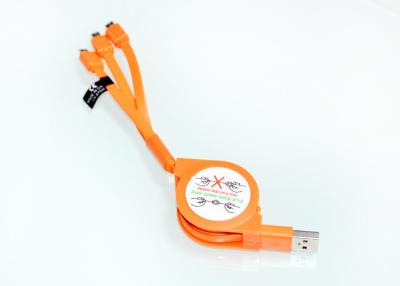 China Multifunction 3 In 1 USB Retractable Charging Cable 3ft Type C For Mobile Phone for sale