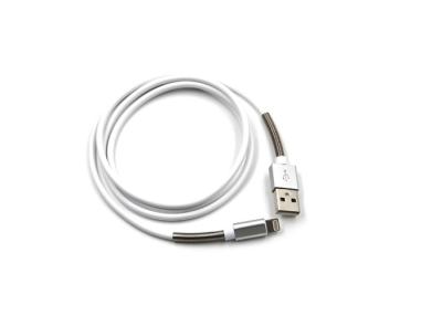 China PU Wraped Lightning MFI Certified Iphone Cable For IOS 10 / 2A / Silver / 1m for sale