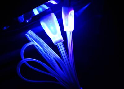 China Blue Color Night Light Up Micro USB Charging Cable For Android Phones for sale