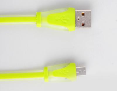 China Lemon Yellow Light Up Charging Cable , Flowing LED Light Up Phone Charger Cord for sale