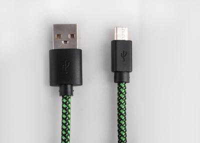 China Green / Black Flexible Cell Phone Micro USB Cable USB 2.0 Multiple colors for sale