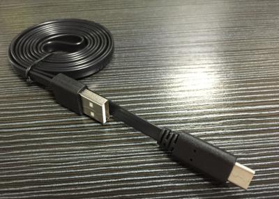 China Black 6 feet Micro USB Charging Cable , A Male To Micro B / USB 2.0 / Round for sale