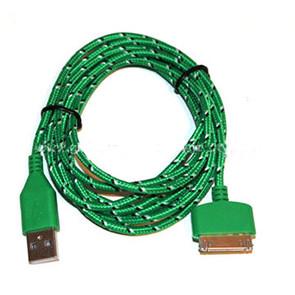 China Durable 30 Pin To USB Micro Usb Sync Cable 3ft Covered With Green Nylon for sale