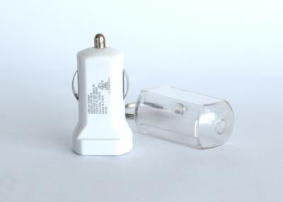 China USB Mini Universal Car Charger 1.1A 5V High Speed 12V - 24V DC White Color for sale