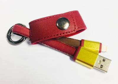 China MFI lightning  charging & sync cable  multi function Leather keychain for sale