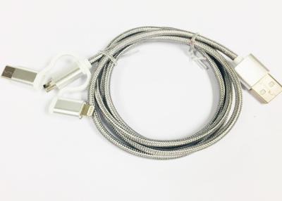 China 3 In 1 Metal Jacket / Nylone Braided Charging Cable Micro / Lightning / Type-C for sale