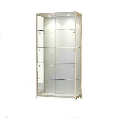 China All kinds of shop jewelry gold glass display cabinet/corner glass display cabinet/corner display cabinet for sale