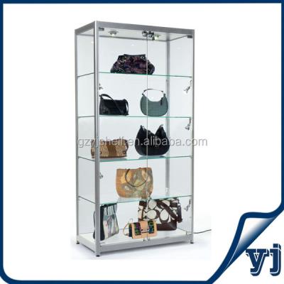 China Decoration Aluminum Glass Showcase Storage And Display , Glass Counter Display Stand for sale