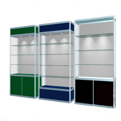 China All Kinds Of Shop Back Panel Glass Cabinet Showcase High End Aluminum Glass Office Storage Equipment for sale