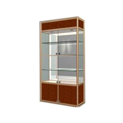 China Wooden desktop and glass display storage wall designs/vintage glass cabinet/display cabinet for living room for sale