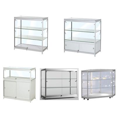 China All Kinds Of Design Glass Cosmetic Glass Pharmacy Counter Small Shop Showcase Shop Counter Glass Display Counter for sale