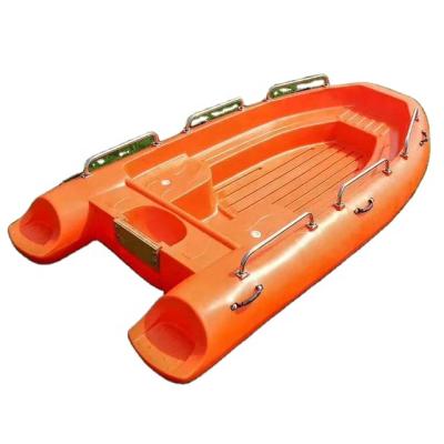 China Fishing Hot Sale 3.5m Leisure Platform Double High Density PE Plastic Rescue Boat For Motors for sale