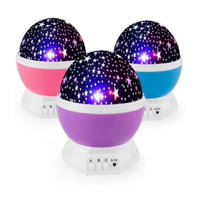 China Bedroom Baby Night Light Moon Star Projector 360 Degree Rotation with USB Cable Kids Room Decorated Lights Christmas Gift for sale