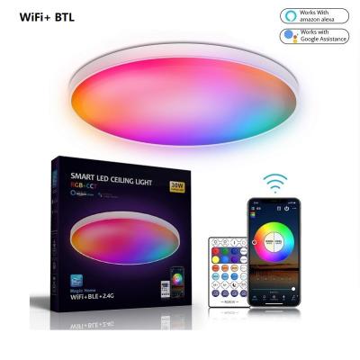 China Null WiFi Led Ceiling Lamp Embedded In Living Room Smart RGB 30W Adjustable 2200lm 110V Ceiling Lamp for sale