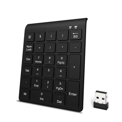 China Wireless Wireless Number Pads 27 Keys 2.4GHz Financial Accounting Numeric Keypad Portable Numeric Keypad For Laptop PC for sale