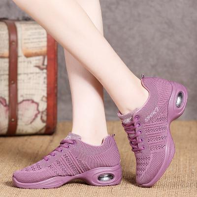 China 2021 Fashion Trend Sneakers Dancing Shoes For Women Flying Woven Mesh Shoes Girls Outdoor Sports Shoes Comfortable Modern Jazz Dancing for sale