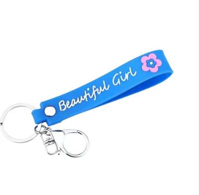 China Durable Custom Cartoon Car Silicone Wristband Key Chain Simple Fashion for sale