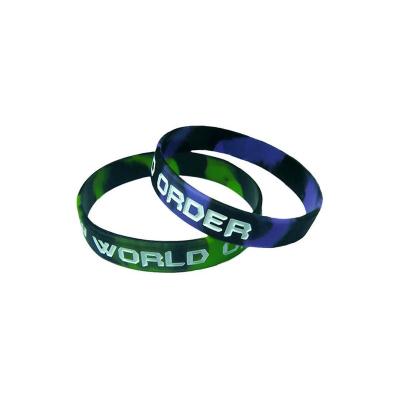 China Custom Kids Silicone Wristband Logo Rainbow Rubber Wristband Thin Durable Elastic Silicone Sports Anime for sale