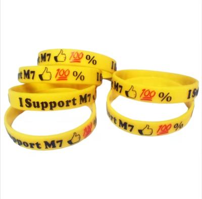 China Durable Custom Embossed Silicone Wristbands Printing Logo For Silicone Wristband for sale