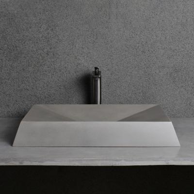 China Smooth European Modern Concrete Bathroom Basin Environmental Protection Platform Concrete Basin for sale