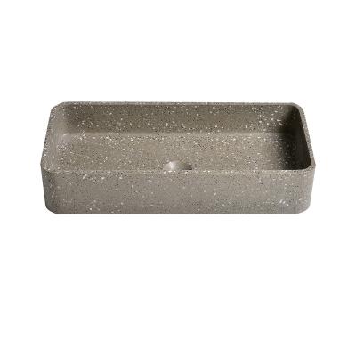 China Smooth Simple Style Bathroom High Gray Concrete Basin , Indoor Wash Basin , Domestic Tabletop Basin for sale