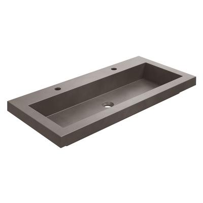 China Simple Design Smooth Modern Gray Bathroom Sink Sink Concrete Stone Basin for sale