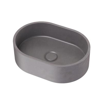 China Smooth Hot oval environmental wash basin natural material bathroom hotel concrete counter basin for sale