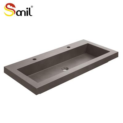 China Smooth Simple New product grey cabinet sink vanity colorful modern bathroom basin Cement basin for sale