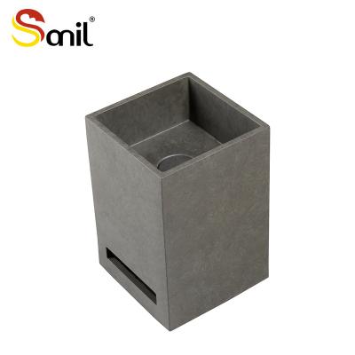 China Smooth grey cabinet sink vanity colorful modern bathroom basin Cement basin for sale