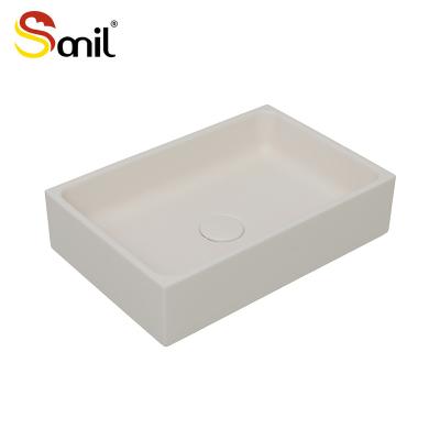 China Smooth New product grey cabinet sink vanity colorful modern bathroom basin Cement basin for sale