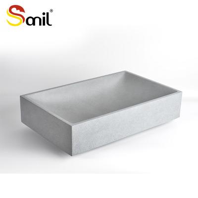 China Soft Gray Cement Basin Bathroom Sink Vanity Modern Colored Basin for sale