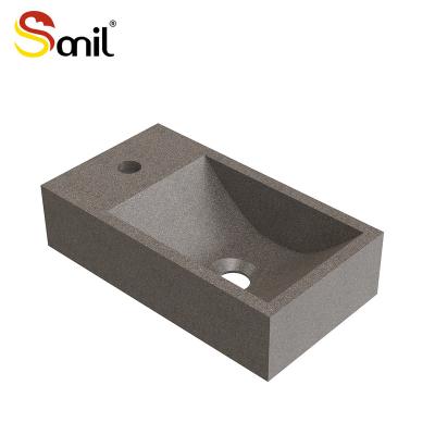 China Smooth Luxury Gray Modern Color Bathroom Basin Concrete Sink Cement Home Basin for sale