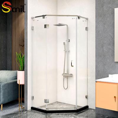 China Modern Flush Door Bathroom Shower Partition Tempered Glass Shower Room for sale