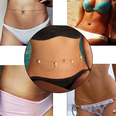 China Sex Boho Summer Beach Body Jewelry For Women Accessory Beads Waist Belly Chains Necklaces for sale