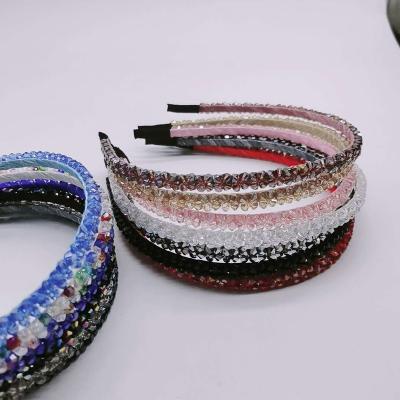 China Fabric Hair Band For Girls Women Luxury Shiny Hair Band High Quality Non-slip Rhinestone Diamond Hair Hoop Headband Framing Hair Accessories for sale