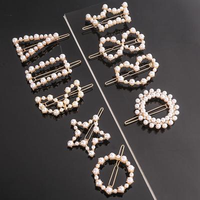 China Personalized Constellation/Week Vintage Imitation Pearl Hairpins For Women Girls Gifts Gold Color Hair Clips Crystal Rhinestones Hair Accessories Jewelry for sale