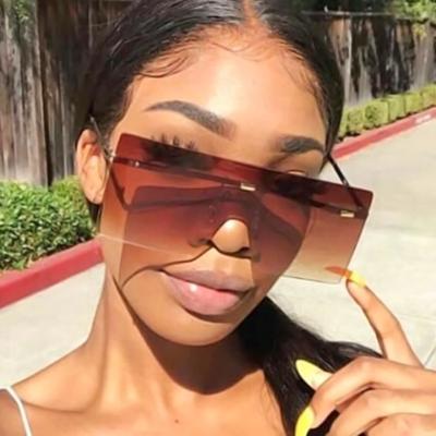 China Fashion Sunglasses Rimless Square Vintage Oversized Lenses Cool Fashion Sunglasses for sale