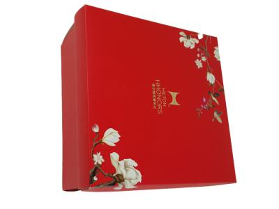 中国 Packing Paper Box Printing Customized Flower Design Red Color Printing Lid & Bottom Cardboard Material Box 販売のため