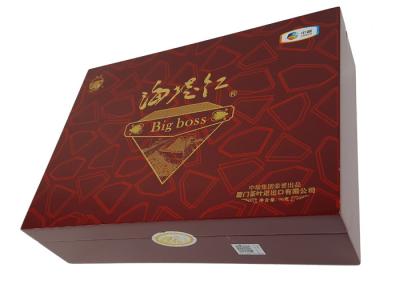 Китай Rigid Thick Cardboard Material Red Color Hinged Box Structure Customized Size OEM Design Tea Box Packaging продается