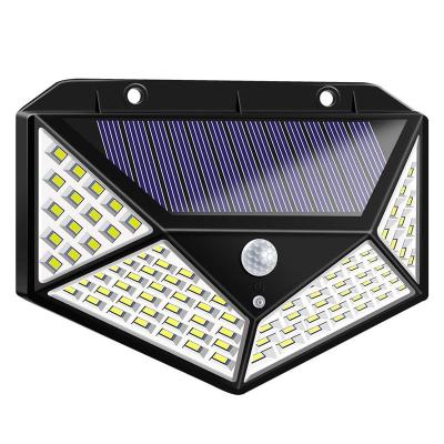 China Garden Solar Powered Motion Sensor Lights Outdoor Waterproof 100 LED Wall Light Night Light with 3 Modes for sale