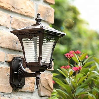 China Double Color Ip65 Retro Aluminum Alloy Wall Sconce Light Fixture Eco-Friendly Waterproof Solar Classic Outdoor Courtyard Light For Garden for sale