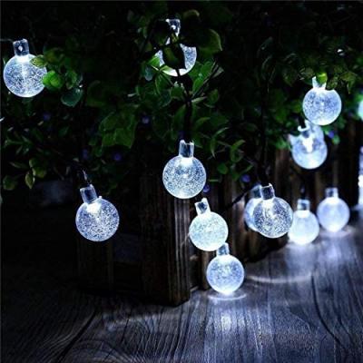 China Outdoor Waterproof Solar String Light 10m Tuinverlichting Op Zonne 100LED Decorative White String Lights Plastic+ABS+PVC Wire Ball Christmas Lights for sale