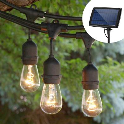 China Hot Party Eco-Friendly Led S14 Bulb Festoon String Lights Outdoor String Light 48ft 15led Bulbs 1 Bulbs Available Solar Patio String Light for sale