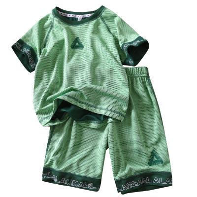 China 2021 New Summer Children's Anti-shrink Clothing Casual Short Sleeve Short Pants Suits Sports Leisure Vent Shirt Quick-Drying Suits for sale