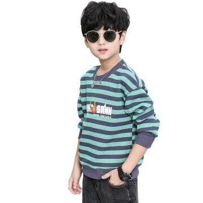 China 2021 anti-shrinkage autumn and winter new foreign trade children's sweater in large double-layer long-sleeved boy's knit sweater stripe for sale