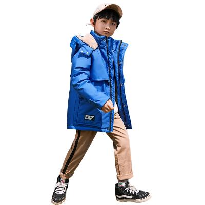 China New Design Anti-wrinkle Fashion Kids Korean Boys Down Jacket Cotton Medium Length Clothes Boys Down Jacket for sale