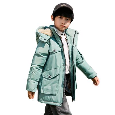 China 2021 winter children's down jacket boys fur collar cotton padded jacket thickening breathable boys hooded cotton new large for sale