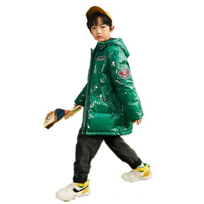 China Anti-Wrinkle Waterproof Anti-Wrinkle Boys Girls Fur Hooded Thick Parka Down Jacket Winter Coat for sale