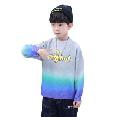 China Pikachu Anti-Shrink Cartoon Winter Kids Cashmere Hot Sale Custom Sweater Girls Knitted Sweater for sale