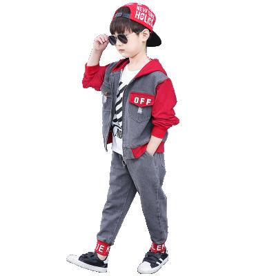 China Bab Cartoon Denim Jacket Spring Casual Autumn 2 Piece Jackets Kids Cartoon Outerwear Coats For Boys Clothes Kids Jacket Suit for sale